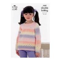 king cole girls cardigan sweater melody knitting pattern 3309 dk