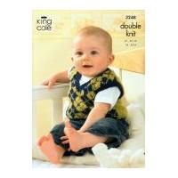 King Cole Baby Cardigan, Waistcoat & Slipover Big Value Knitting Pattern 3248 Aran