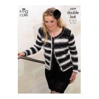 King Cole Ladies Cardigan & Slipover Galaxy Knitting Pattern 3379 DK