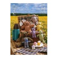 King Cole Teddy Bears Picnic Toys Cuddles Knitting Pattern 9008 DK, Chunky