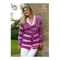 King Cole Ladies Cardigan & Sweater Fashion Knitting Pattern 3454 Aran