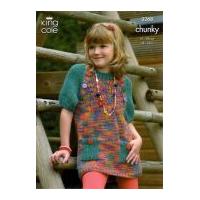 King Cole Childrens Sweater & Sweater Dress Magnum Knitting Pattern 3268 Chunky