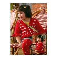 King Cole Girls Cardigans Glitz Knitting Pattern 3588 DK