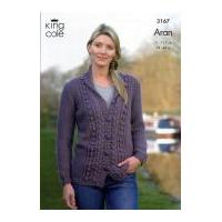 king cole ladies cardigan waistcoat merino blend knitting pattern 3167 ...