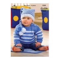 King Cole Baby Sweater, Jacket, Hat & Blanket Comfort Knitting Pattern 3500 DK