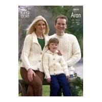 King Cole Family Sweaters & Cardigan Merino Blend Knitting Pattern 3019 Aran