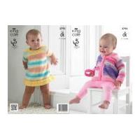 King Cole Baby Dress & Cardigan Flash Knitting Pattern 3793 DK