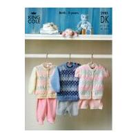 King Cole Baby Sweater, Cardigan & Gilet Big Value Knitting Pattern 2981 DK