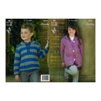 King Cole Childrens Coat & Sweater Big Value Knitting Pattern 3626 Chunky