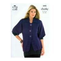 King Cole Ladies Jacket & Top Magnum Knitting Pattern 3292 Chunky