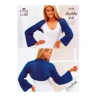 King Cole Ladies Cardigan & Shrug Moods Crochet Pattern 3178 DK