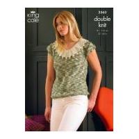 king cole ladies cardigan top shades knitting pattern 3563 dk