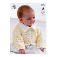 King Cole Baby Jacket, Sweater, Cardigan & Waistcoat Comfort Crochet Pattern 3476 DK
