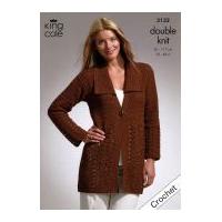 King Cole Ladies Jacket & Tunic Bamboo Cotton Crochet Pattern 3132 DK