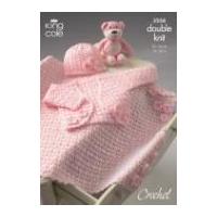 King Cole Baby Bolero, Hat & Pram Blanket Comfort Crochet Pattern 3258 DK