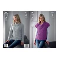 King Cole Ladies Sweater & Gilet Bamboo Cotton Knitting Pattern 3912 DK
