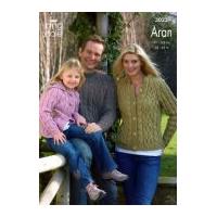 King Cole Family Sweater, Cardigan & Hooded Jacket Merino Blend Knitting Pattern 3023 Aran
