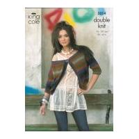King Cole Ladies Cardigan & Top Riot Knitting Pattern 3214 DK