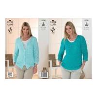 King Cole Ladies Cardigan & Sweater Cottonsoft Knitting Pattern 3738 DK