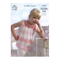 King Cole Girls Sun Top & Cardigan Melody Knitting Pattern 3159 DK