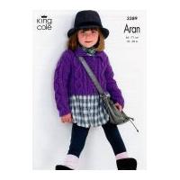 King Cole Girls Cardigan & Waistcoat Fashion Knitting Pattern 3389 Aran