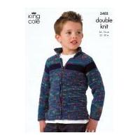 King Cole Boys Sweater & Jacket Wicked Knitting Pattern 3402 DK