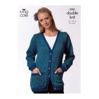 King Cole Ladies Jacket & Sweater Moods Knitting Pattern 3281 DK