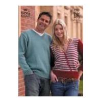 king cole ladies mens crossover top sweater big value knitting pattern ...