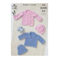 King Cole Baby Jackets, Hats & Blanket Cottonsoft Knitting Pattern 3928 DK