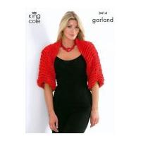 king cole ladies shrug scarf garland knitting pattern 3414 super chunk ...