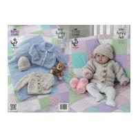 King Cole Baby Jackets, Blanket & Hat Funky Felts Knitting Pattern 3761