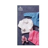 King Cole Baby Sweater, Jacket & Cardigan Big Value Knitting Pattern 2907 Aran