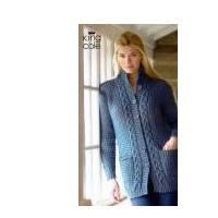 king cole ladies jacket sweater merino knitting pattern 3207 dk