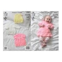 King Cole Baby Dress, Jacket & Bolero Glitz Knitting Pattern 3774 DK