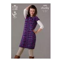 King Cole Ladies Dress & Waistcoat Magnum Knitting Pattern 3592 Chunky