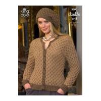 King Cole Ladies Cardigan, Waistcoat & Hat Baby Alpaca Knitting Pattern 3200 DK