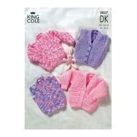 King Cole Baby Cardigan & Waistcoat Big Value Knitting Pattern 2857 DK