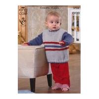 King Cole Baby Cardigan, Top & Sweater Comfort Knitting Pattern 3723 Aran