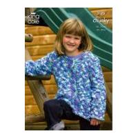 King Cole Childrens Sweater & Cardigan Magnum Knitting Pattern 3175 Chunky