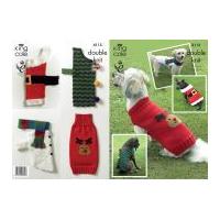 King Cole Pets Christmas Novelty Dog Coats Big Value Knitting Pattern 4115 DK