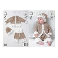 King Cole Baby Jacket, Pants & Hat Comfort Knitting Pattern 3984 DK, 4 Ply