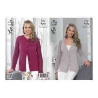 King Cole Ladies Cardigans Bamboo Cotton Knitting Pattern 3926 4 Ply