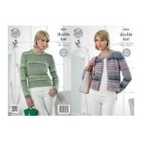 King Cole Ladies Cardigan & Sweater Drifter Knitting Pattern 4254 DK