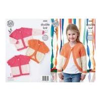 King Cole Girls Cardigans Smarty Baby Knitting Pattern 4445 DK