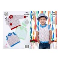 King Cole Boys, Sweaters, Tank Tops & Hat Smarty Baby Knitting Pattern 4449 DK