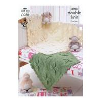 King Cole Baby Blankets Comfort Knitting Pattern 3703 DK