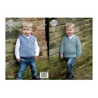 King Cole Boys Sweater & Slipover Fashion Combo Knitting Pattern 4630 Aran