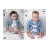 King Cole Baby Cardigan & Romper Suits Bamboo Cotton Knitting Pattern 3989 4 Ply