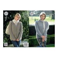 King Cole Ladies Raglan Cardigan & Sweater New Magnum Knitting Pattern 4276 Chunky