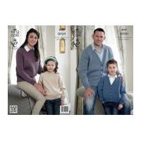 King Cole Family Cardigan & Sweater Comfort Knitting Pattern 3757 Aran